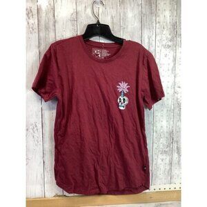 DK Graphic T-shirt Burgundy, MEDIUM Short Sleeve for Women